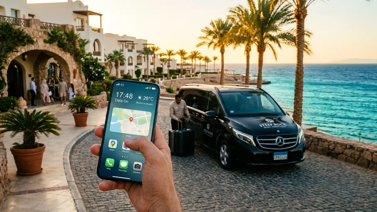 Arrivo in resort a Sharm el Sheikh con smartphone e dati mobili attivi